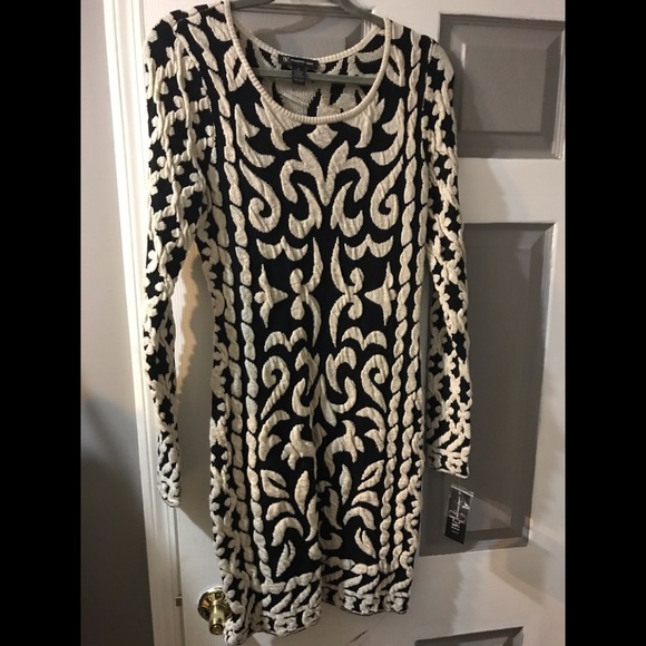 Inc. Black and Gold Sweater Dress - Picture 1 of 6